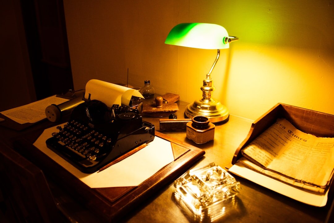 vintage typewriter on desk